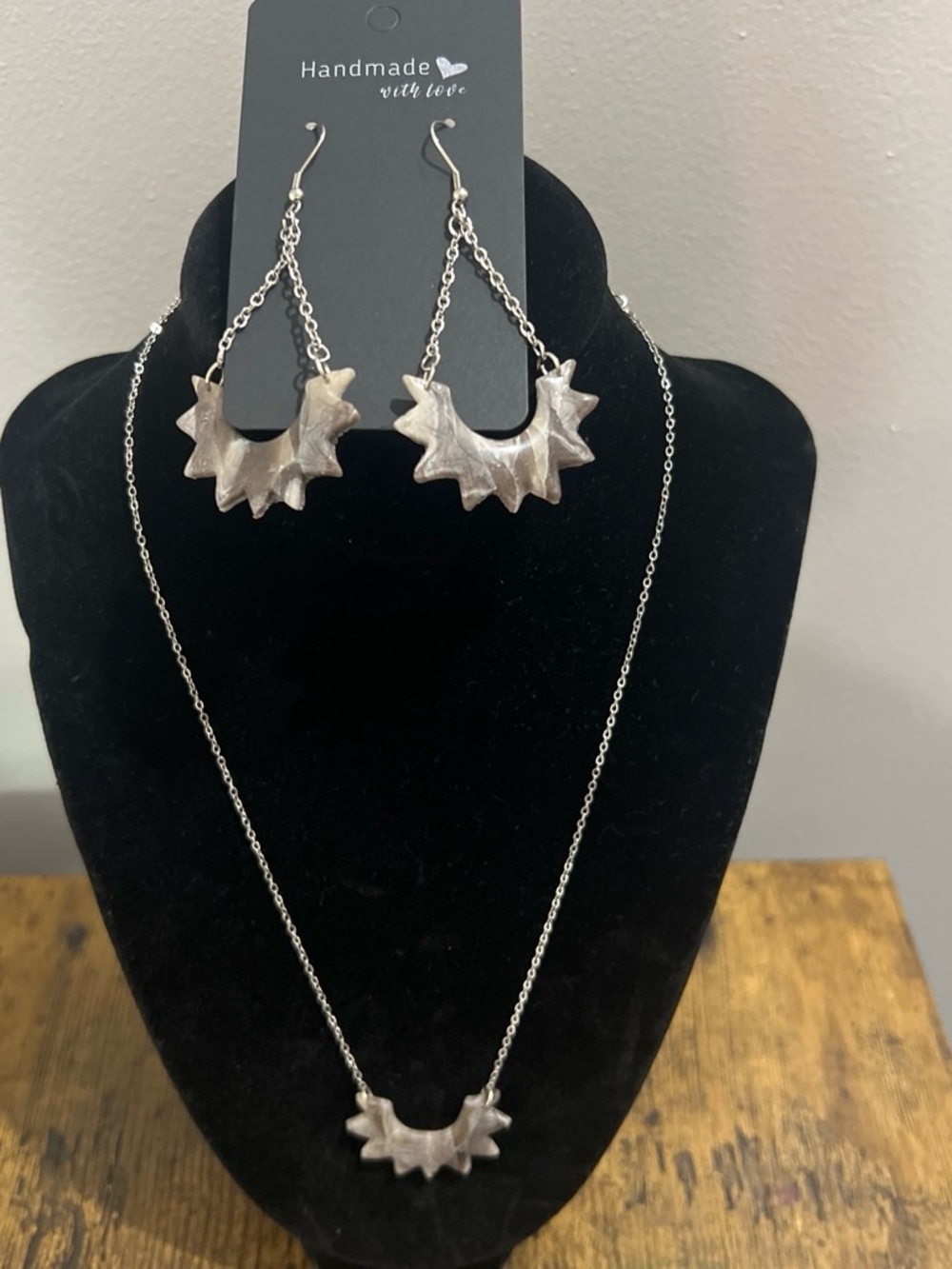 Handmade Silver-Tone Starburst Crescent Earrings - Women Jewelry Earrings